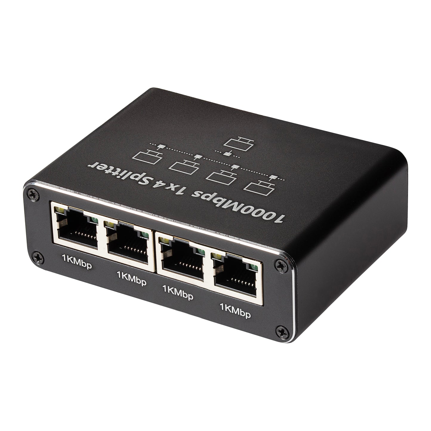 Maplin RJ45 1 Port In 4 Ports Out Ethernet LAN Splitter - Black