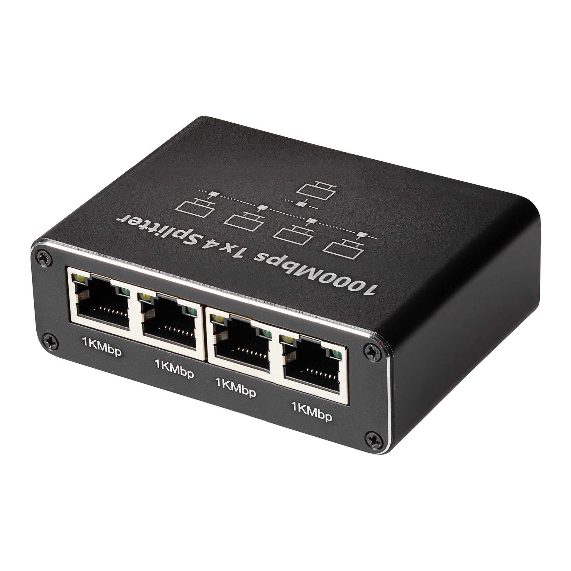 Maplin RJ45 1 Port In 4 Ports Out Ethernet LAN Splitter - Black