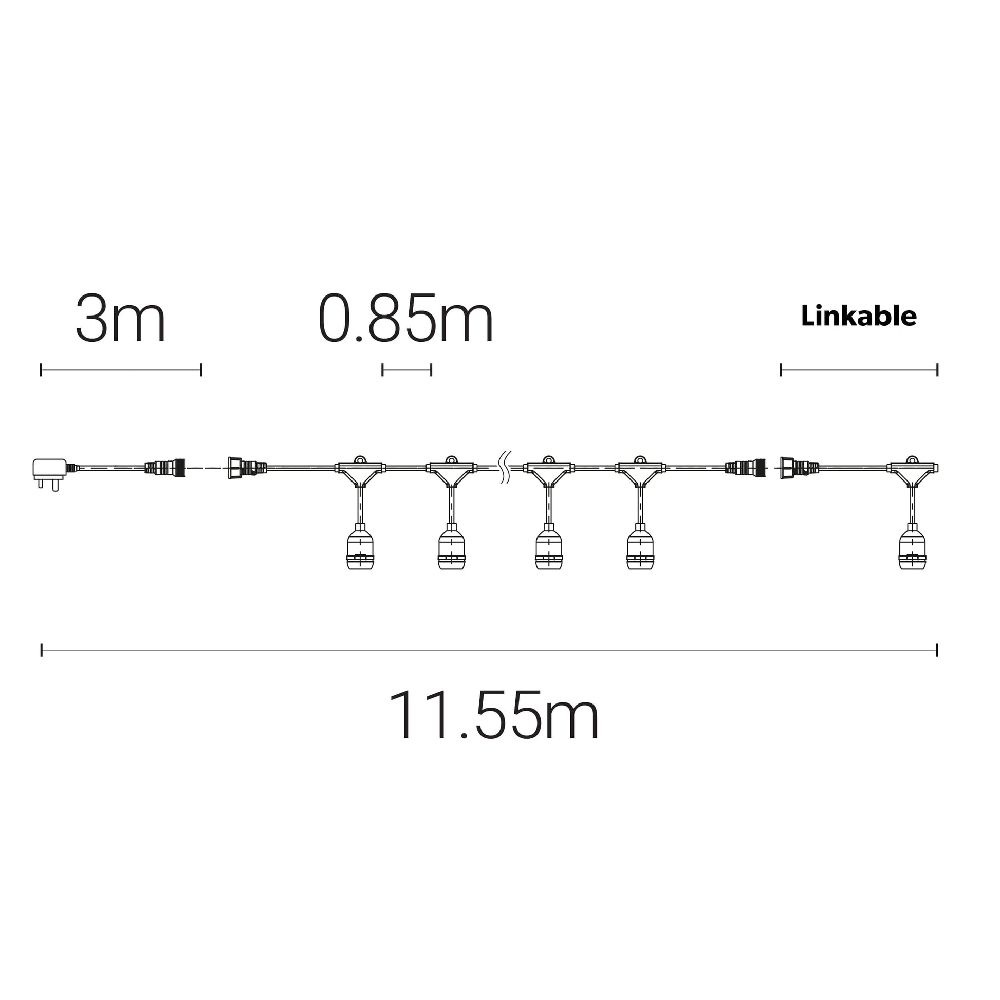 4lite Festoon Outdoor String Light E27 Screw Lamp Holders (Bulbs Not Included) - maplin.co.uk