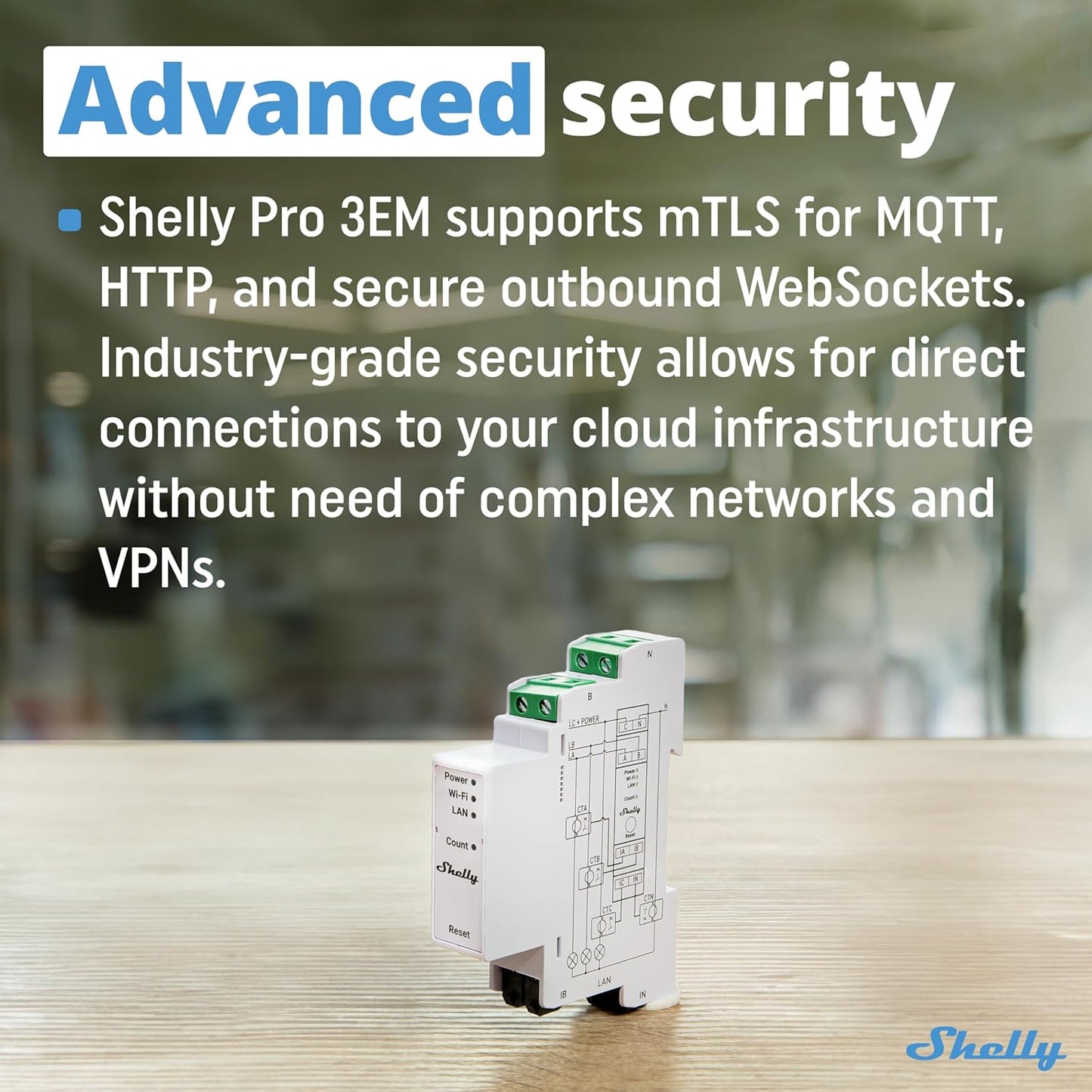 Shelly Pro 3EM 400A DIN-Mountable 3-Phase 400A Energy Meter