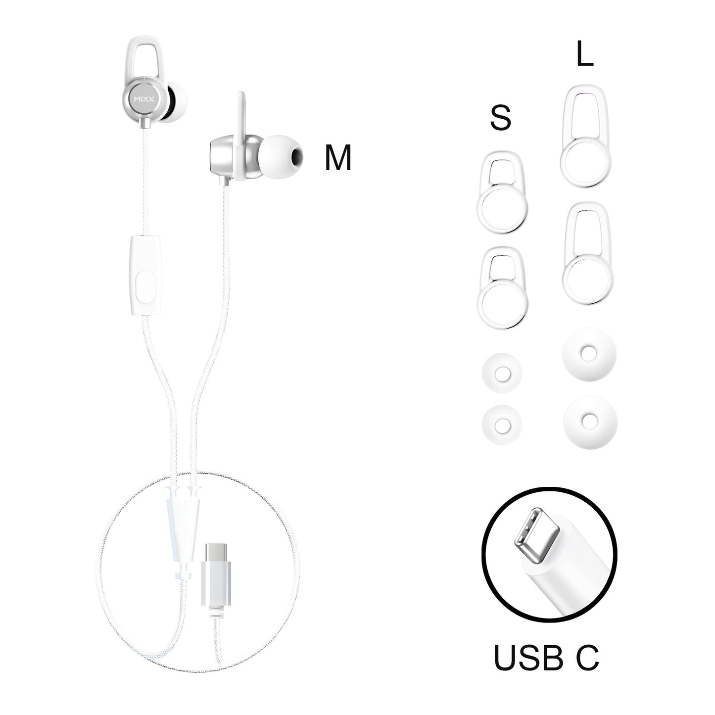 Mixx SoundPort USB-C Wired Earphones
