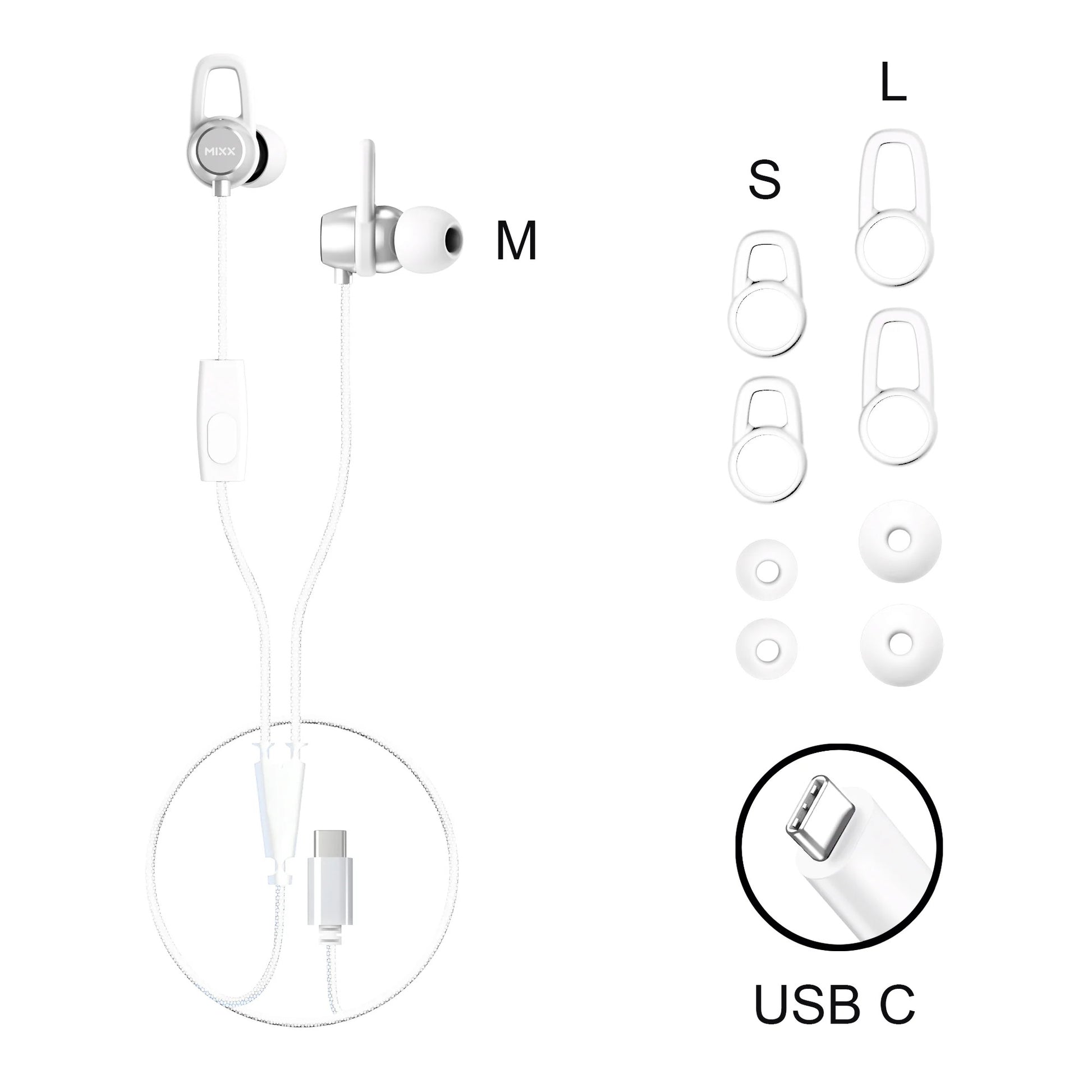 Mixx SoundPort USB-C Wired Earphones