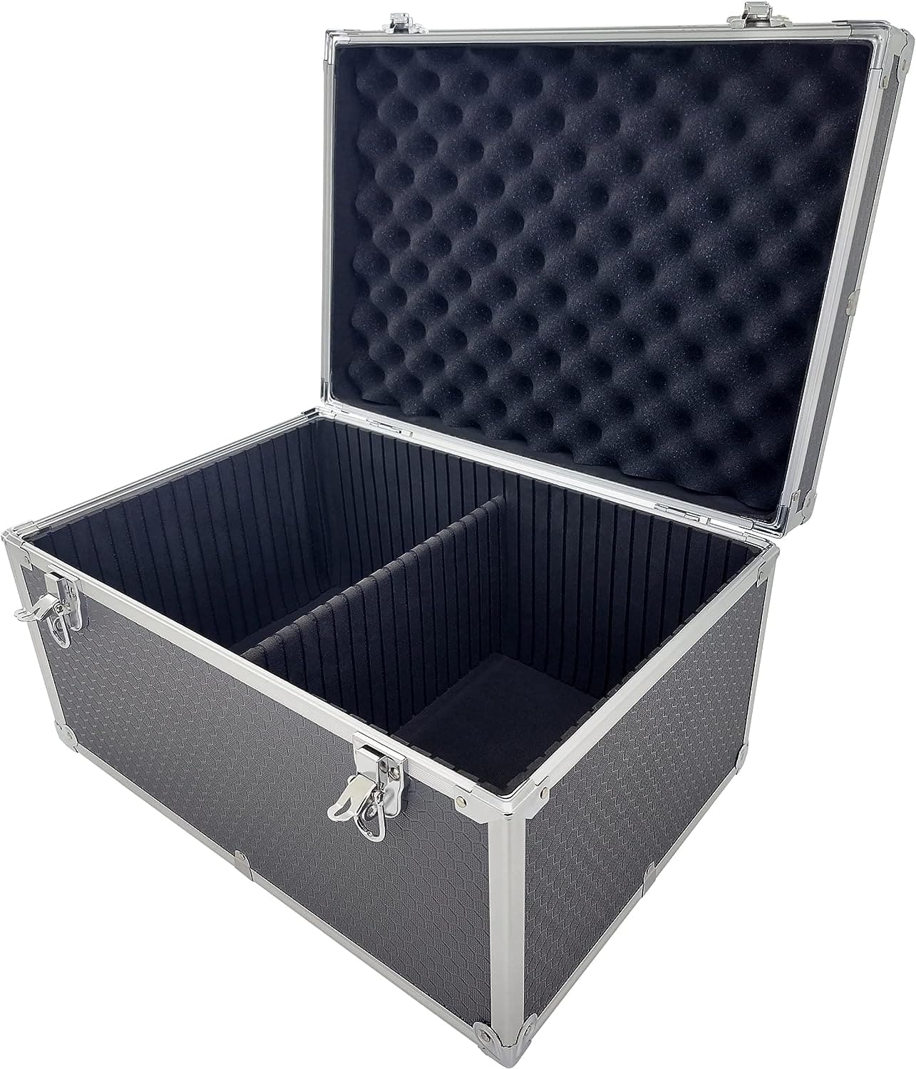 Maplin Plus Aluminium 240 x 450 x 310mm Flight Case with Internal Divider - Grey - maplin.co.uk