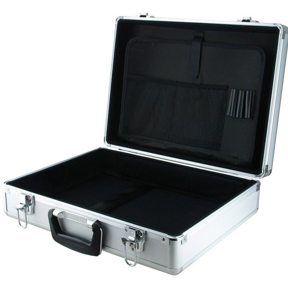 Maplin Plus Aluminium 115 x 440 x 320mm Laptop Flight Case - Silver - maplin.co.uk