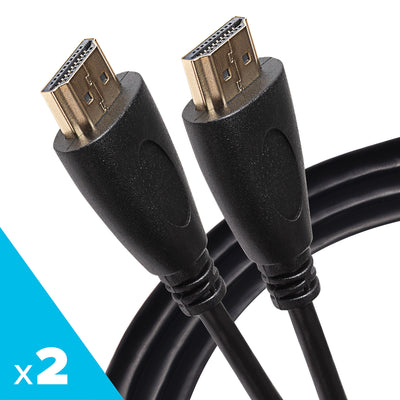 Maplin HDMI to HDMI 4K Ultra HD 30Hz Cable with Gold Connectors - Black, 5m (Pack of 2)