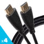 Maplin HDMI to HDMI 4K Ultra HD 30Hz Cable with Gold Connectors - Black, 5m (Pack of 4)