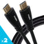 Maplin Thin HDMI to HDMI 4K Ultra HD Cable with Ethernet & Gold Connectors - Black, 3m (Pack of 2)
