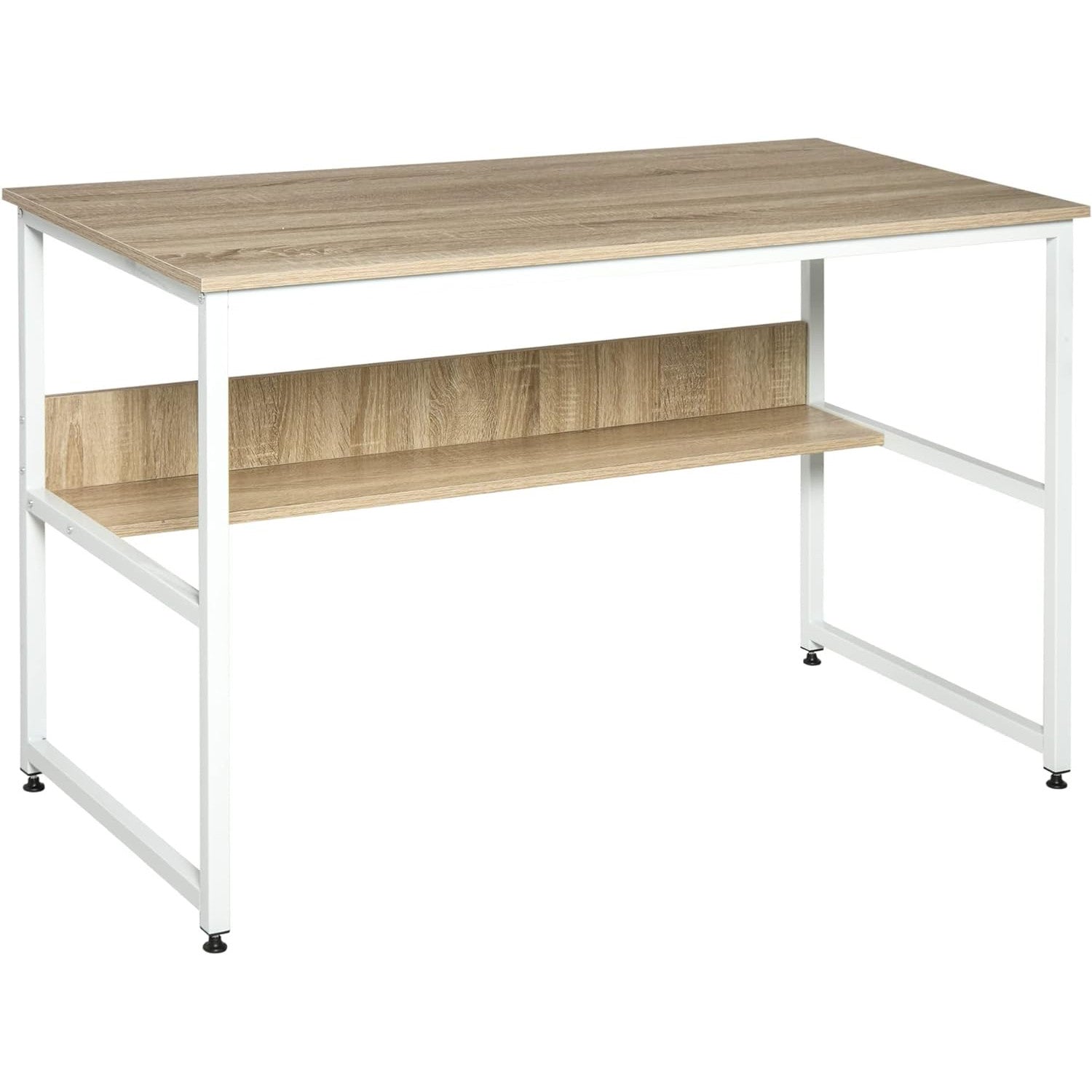 ProperAV Extra 120 x 60cm Home Office Desk with Storage Shelf & Metal Frame - maplin.co.uk