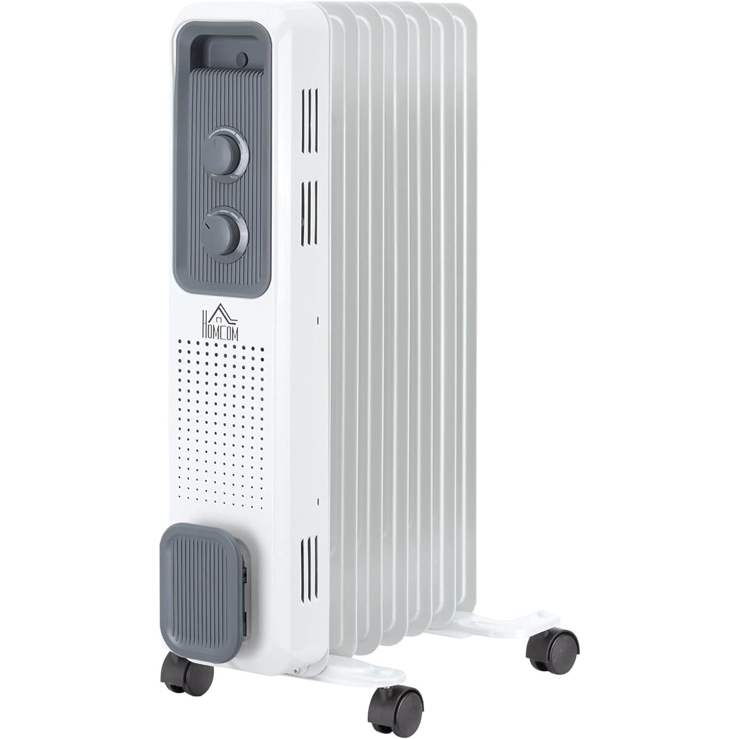 Maplin Plus 7 Fin Portable Oil Filled Radiator with Three Heat Settings - White - maplin.co.uk