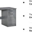 ProperAV Extra High Gloss Office Desk with Drawers & Storage Cabinet - Grey