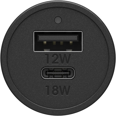 OtterBox 30W USB-C 18W / USB-A 12W USB-PD In-Car Charger - Black - maplin.co.uk