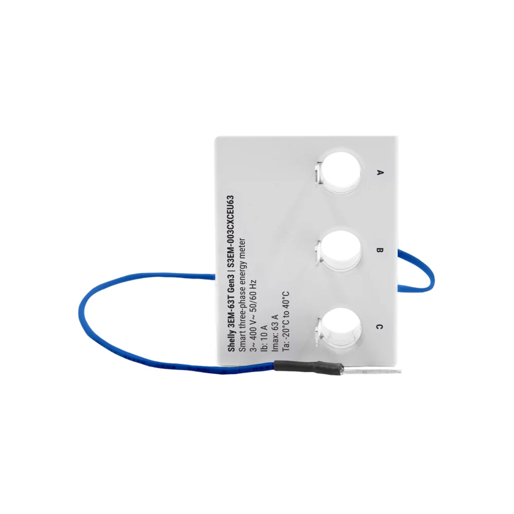 Shelly 3EM-63T Gen3 WiFi Three-Phase Energy Meter with Integrated Current-Transformers