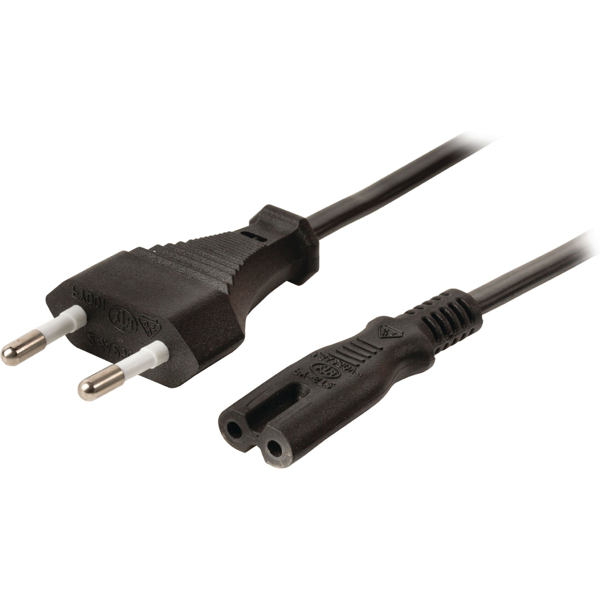 Power Lead IEC C7 Fig 8 2 Pin Plug to Euro 2 Pin Plug 5m