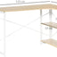 ProperAV Extra Folding L-Shaped Corner Desk with 2 Shelves - Oak - maplin.co.uk