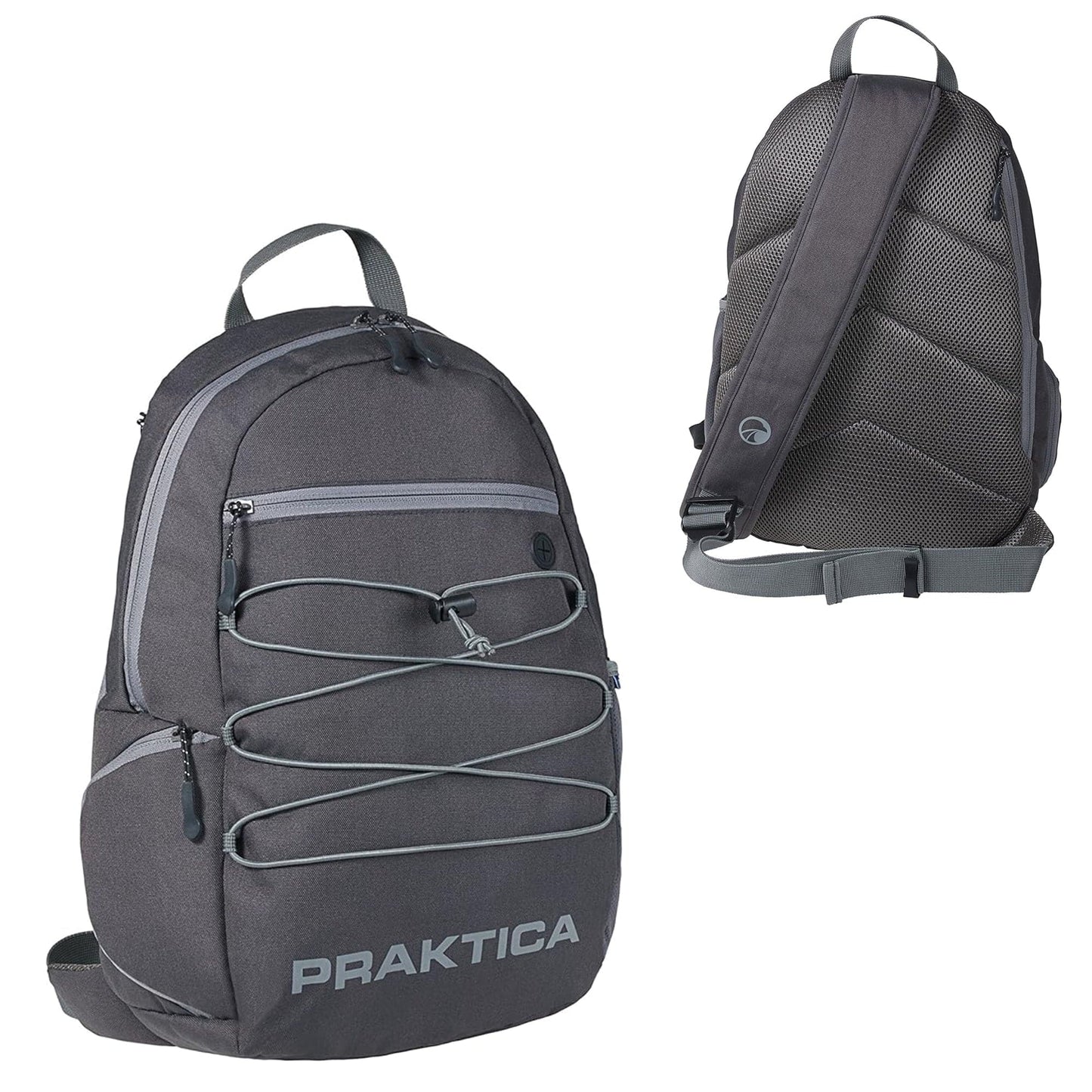 PRAKTICA All Weather Day 12L Backpack with Rain Cover & Binocular Pocket - Grey - maplin.co.uk