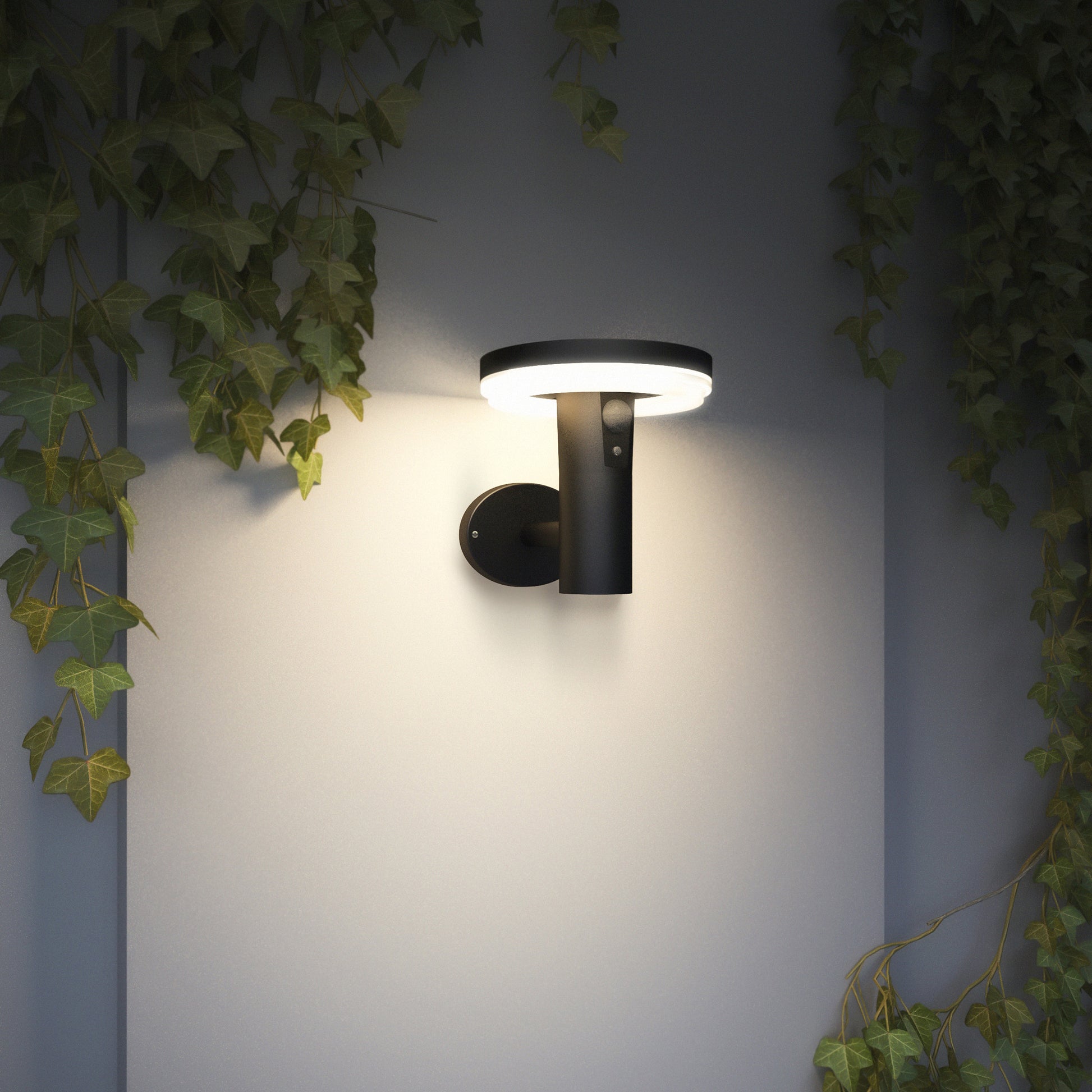 4lite Antheia Solar IP54 Die-Cast Aluminium LED Outdoor Wall Light with Built in PIR Motion Sensor