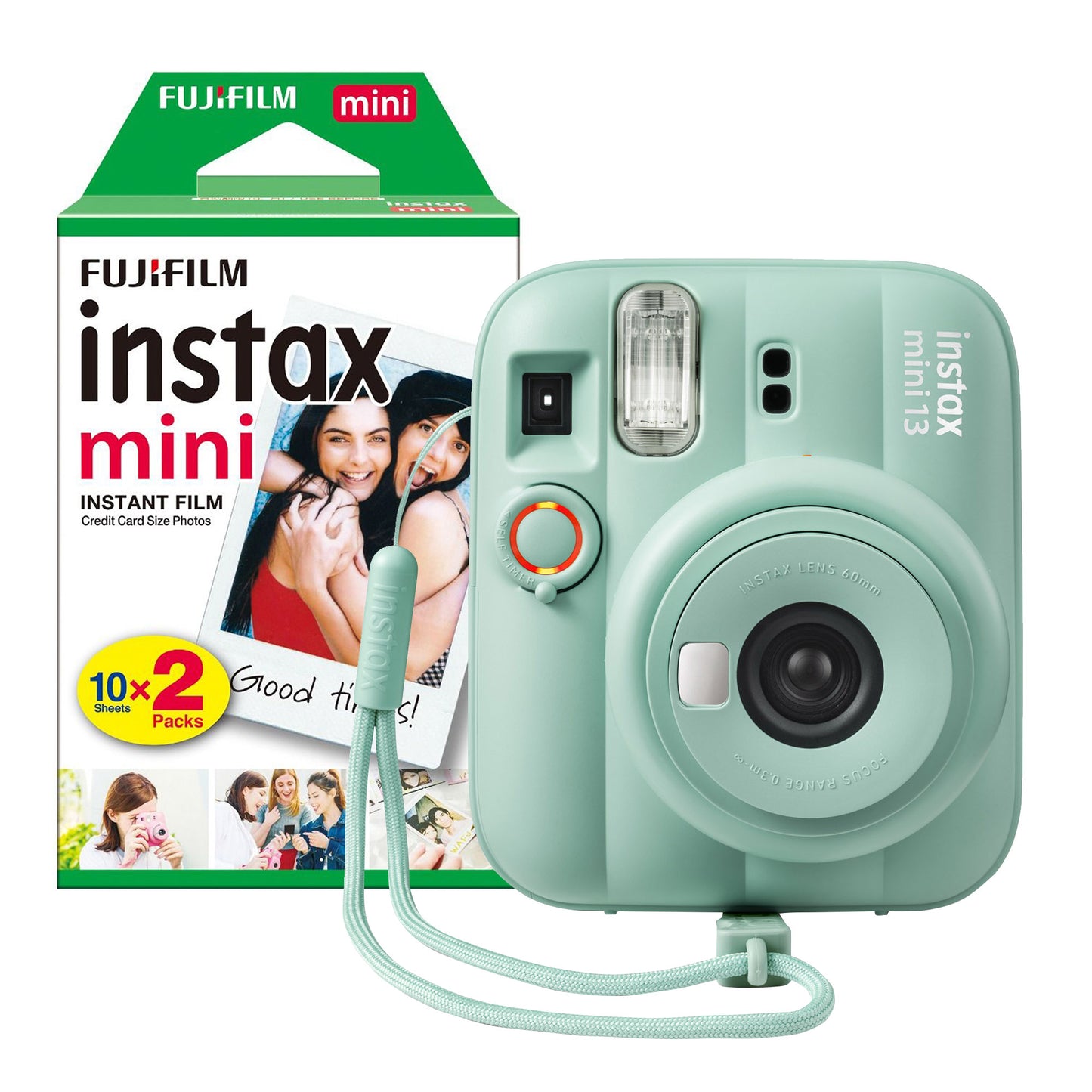 Fujifilm Instax Mini 13 Instant Camera - Lagoon Green Camera + 20 Shot Pack