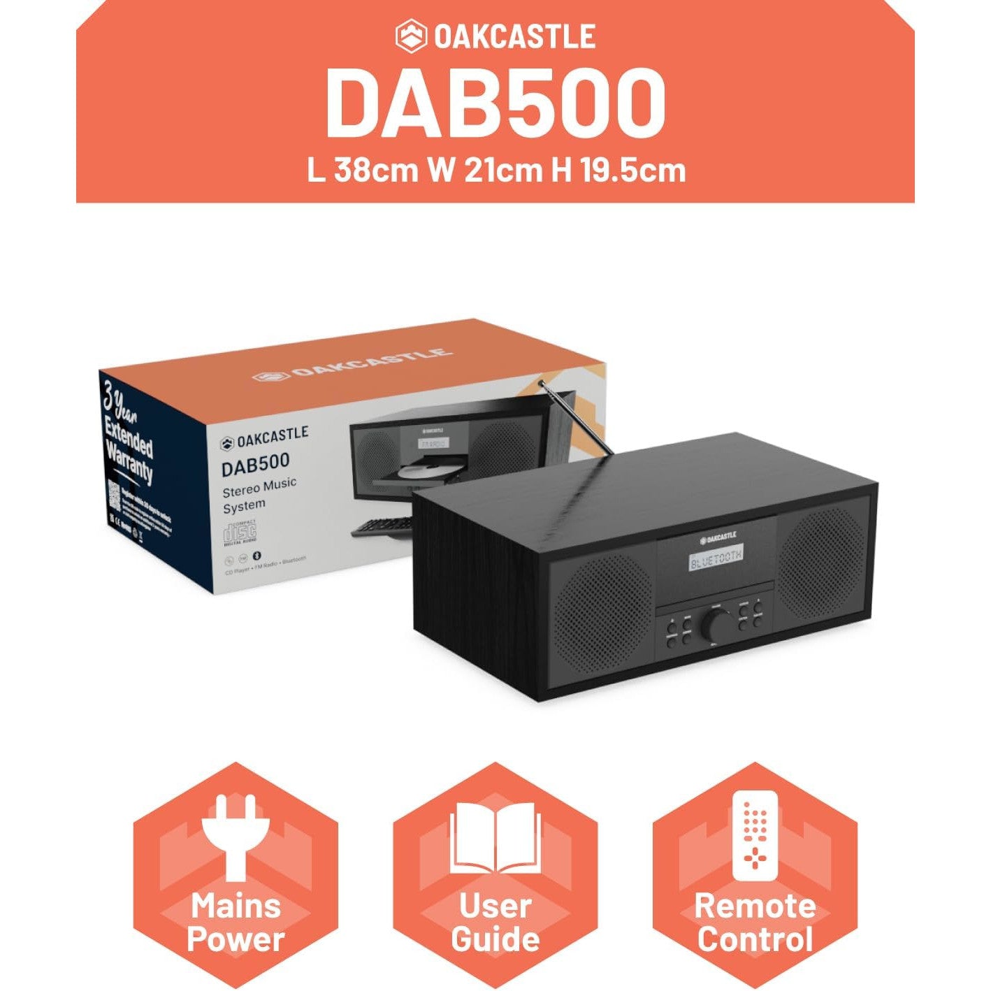 Oakcastle DAB500 DAB & FM Radio Music System