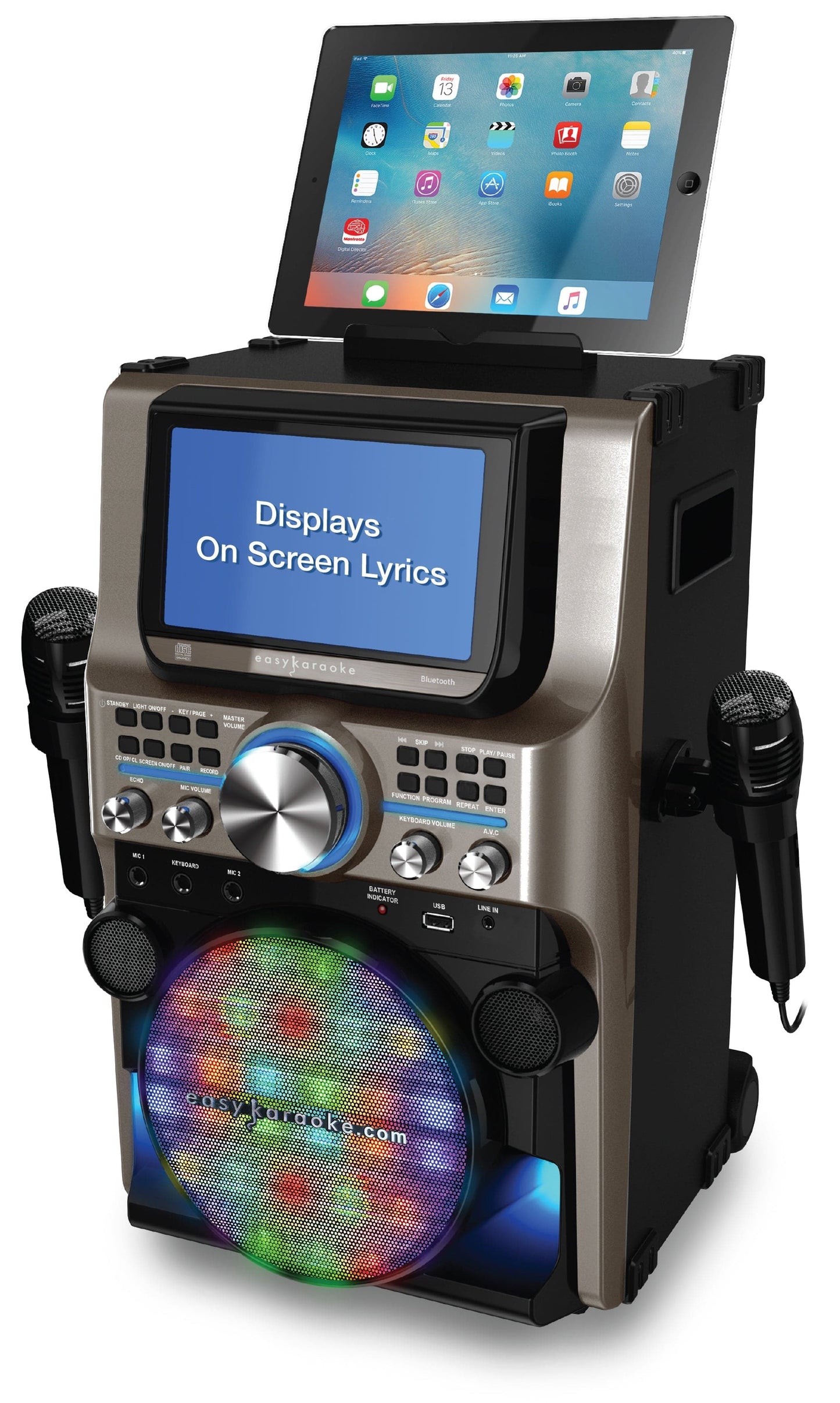 Easy Karaoke Ultimate Bluetooth Karaoke Machine with LED Multi-Colour Light Effects - maplin.co.uk