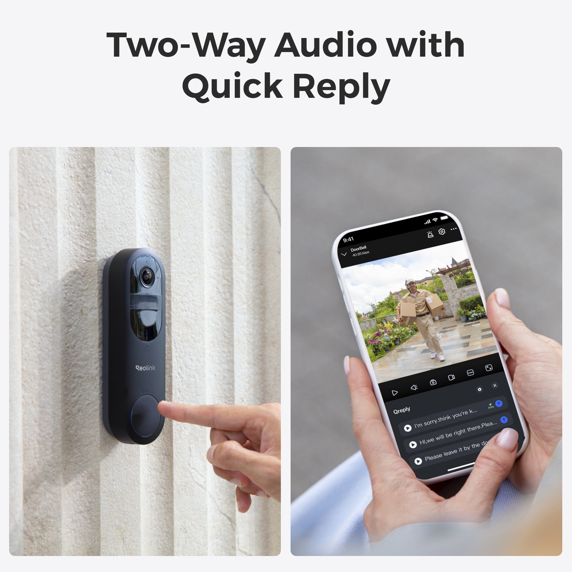 Reolink 2K Battery-Powered Wireless Doorbell with Chime & 64GB MicroSD Card