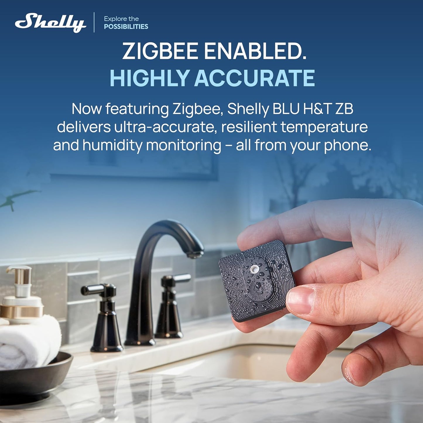 Shelly BLU H&T ZB Bluetooth & Zigbee Temperature & Humidity Sensor