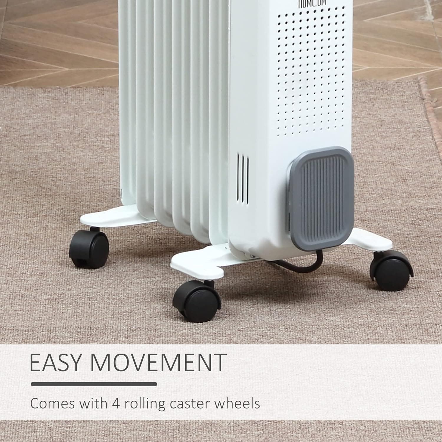 Maplin 7 Fin Portable Oil Filled Radiator with Three Heat Settings - White - maplin.co.uk