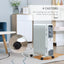 Maplin 11 Fin Portable Oil Filled Radiator with Wheels & 3 Heat Settings - White - maplin.co.uk