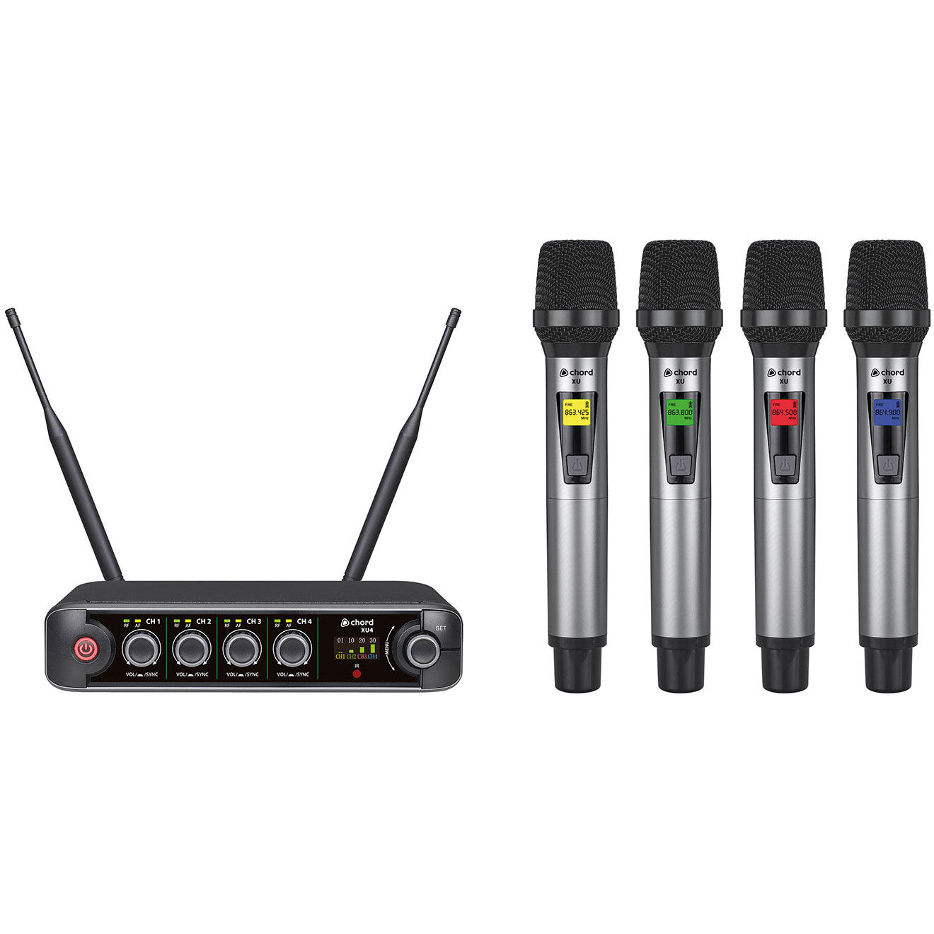 Chord XU Series UHF Microphone System 4 Microphones