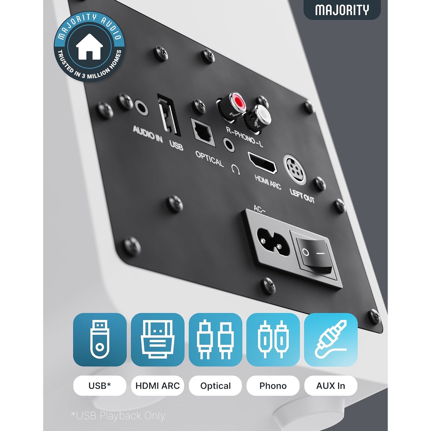 Majority D70X Active Bluetooth Bookshelf Speakers