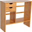 ProperAV Extra Desktop Stationery Desk Organiser with 2 Drawers - Bamboo