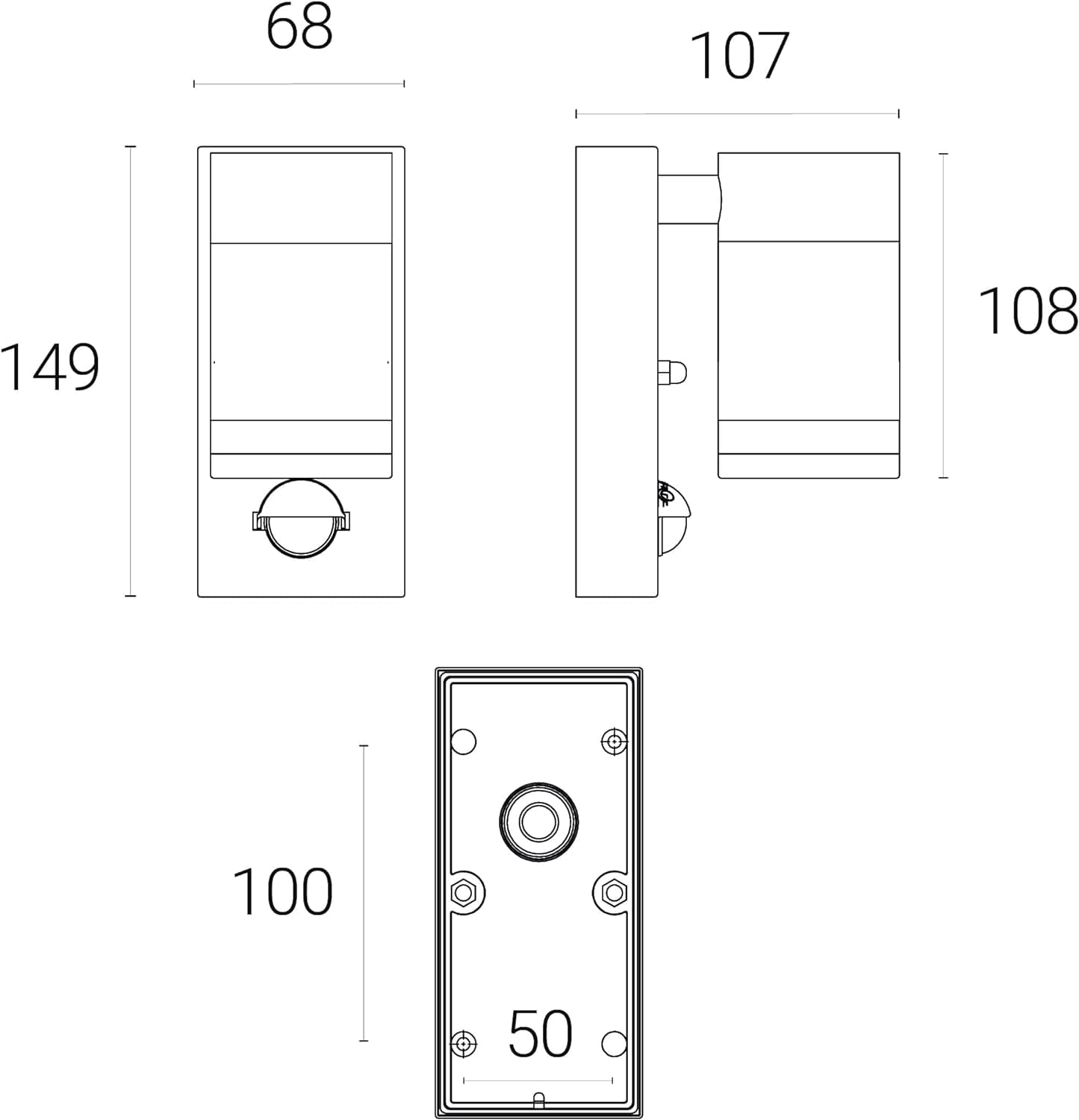 4lite Marinus GU10 Single Direction Outdoor Wall Light with PIR - Stainless Steel - maplin.co.uk