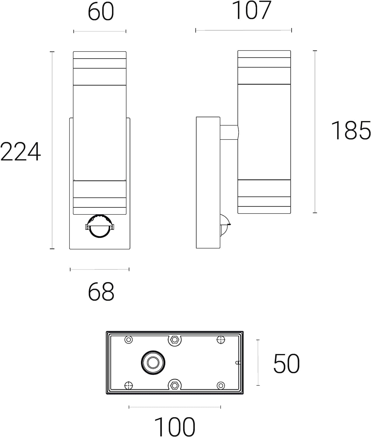 4lite Marinus GU10 Bi-Directional Outdoor Wall Light with PIR - Stainless Steel - maplin.co.uk