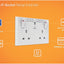 British General Square Edge 13A 2 Gang Switched Socket with Wi-Fi Extender - White - maplin.co.uk