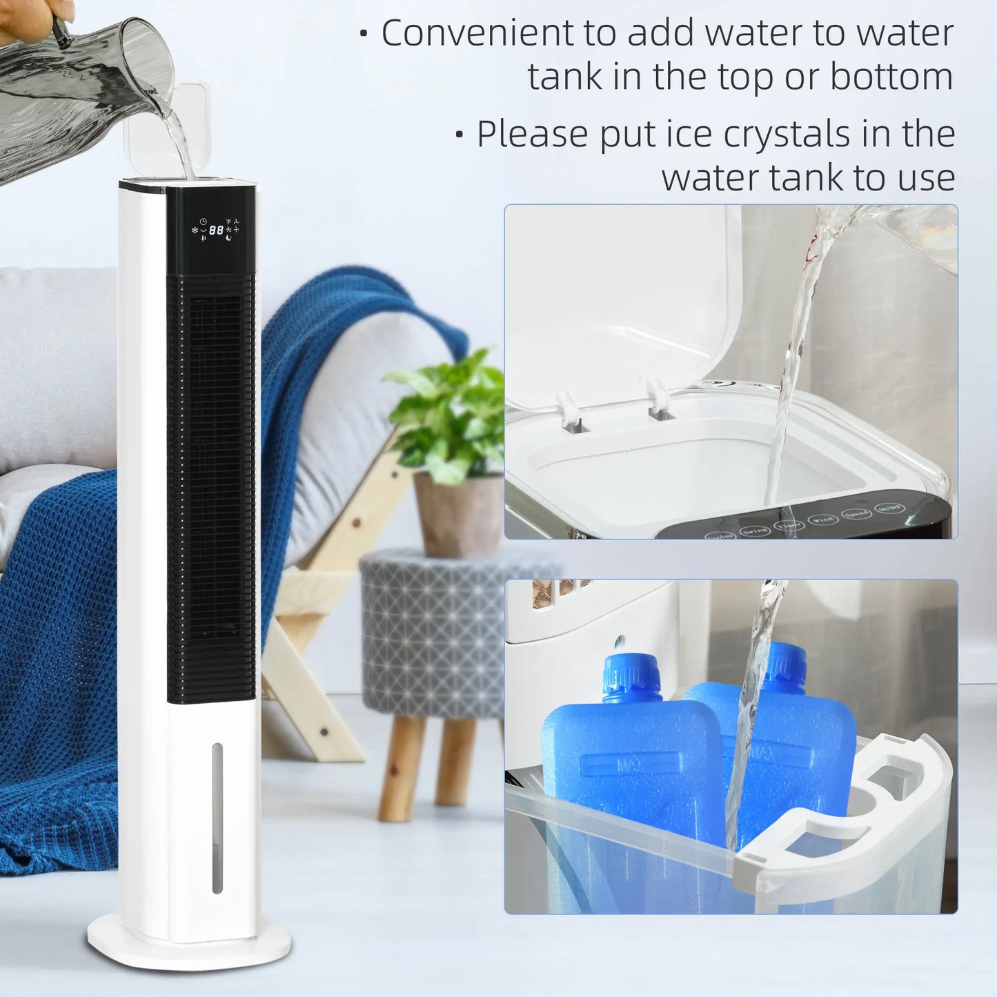 Maplin Plus Portable Air Cooler Humidifier Evaporative Ice Cooling Fan - White