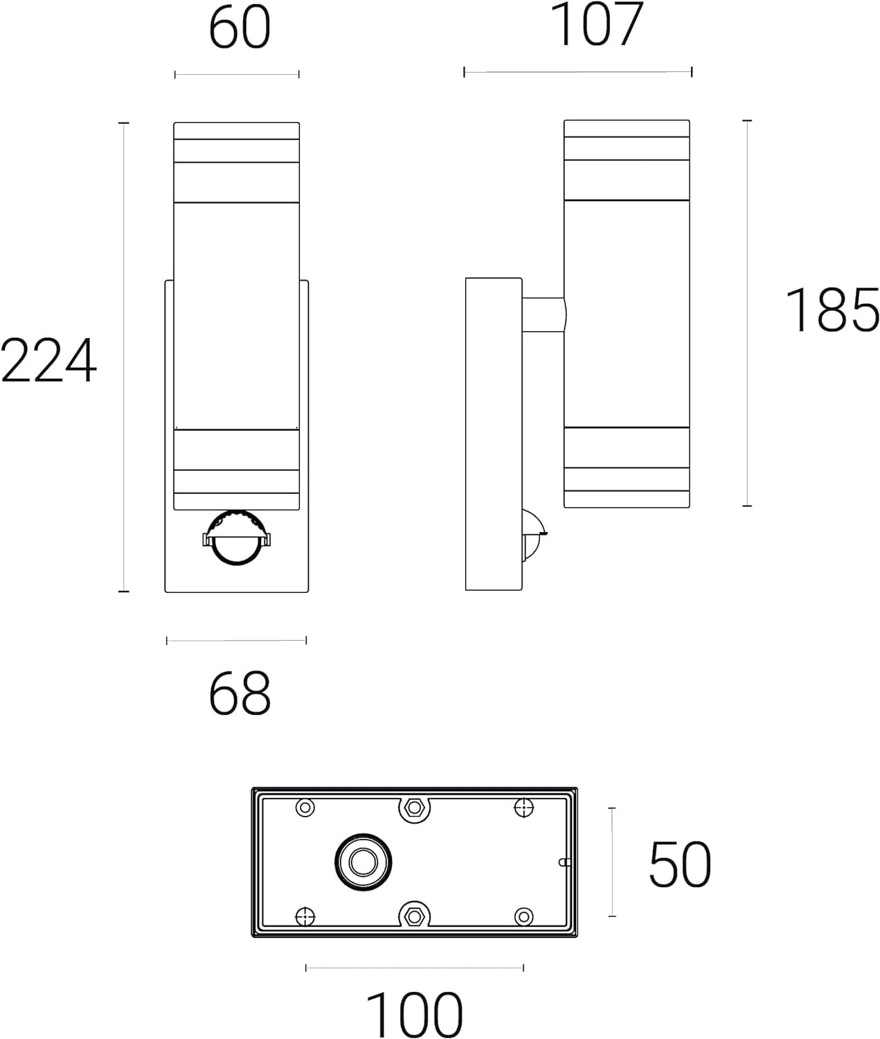 4lite Marinus GU10 Bi-Directional Outdoor Wall Light with PIR - Anthracite - maplin.co.uk