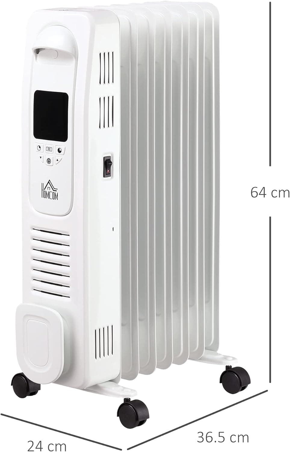 Maplin Plus 1630W 7 Fin Portable Oil Filled Radiator with Timer & Remote Control - maplin.co.uk