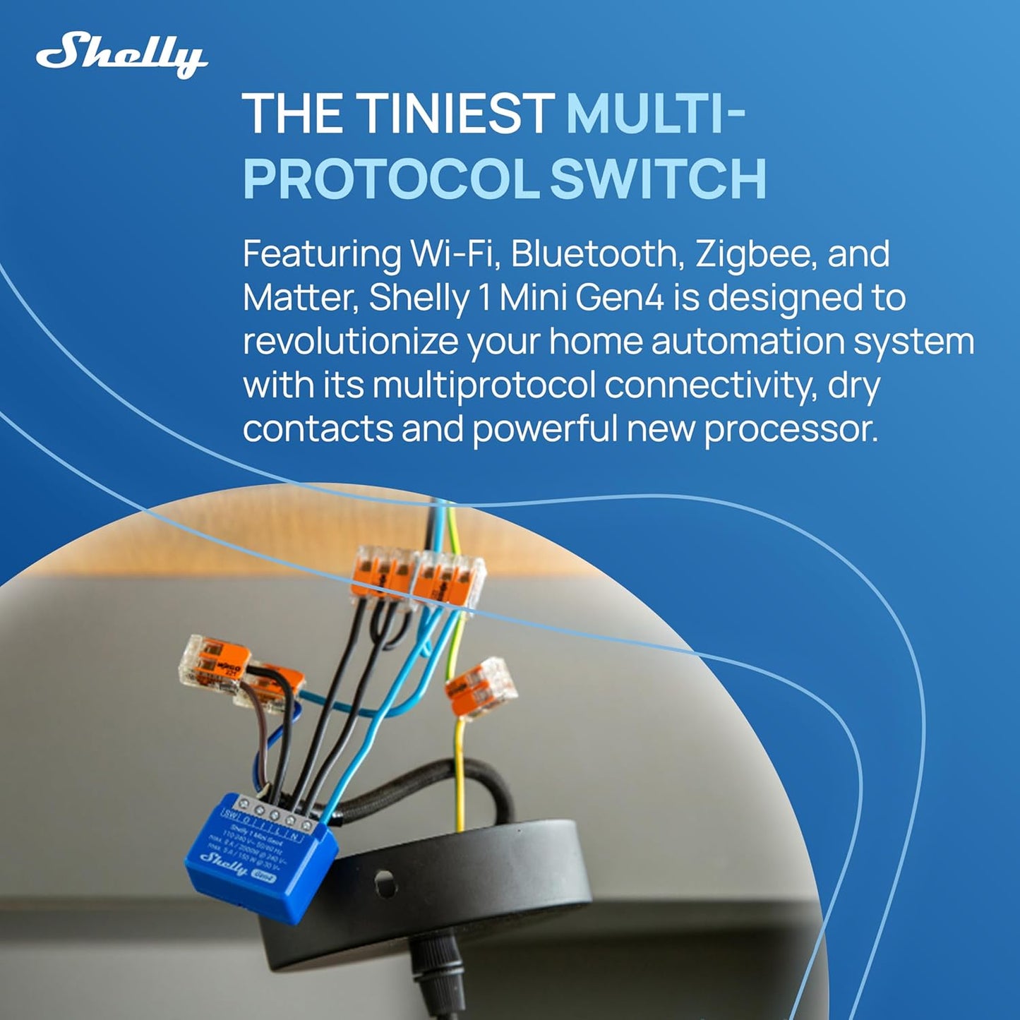 Shelly 1 Mini Gen4 WiFi/Zigbee-Operated 8A Relay Switch