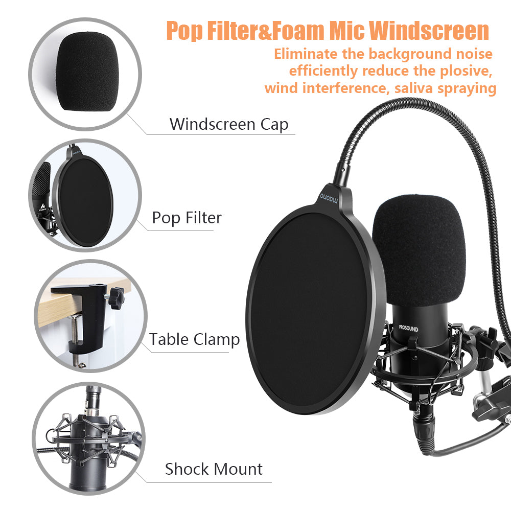 ProSound XLR Professional Microphone with Boom Arm Kit