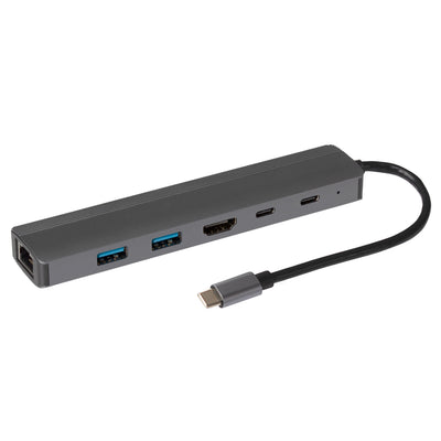 Maplin USB-C Multiport Hub 2x USB-A 3.0 / HDMI / 2x USB-C 100W / Gigabit RJ45