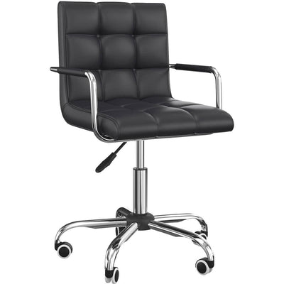 ProperAV PU Leather Adjustable Mid-Back Office Chair - maplin.co.uk