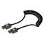 Maplin HDMI to HDMI 8K Ultra HD Coiled Cable - Black, 1m