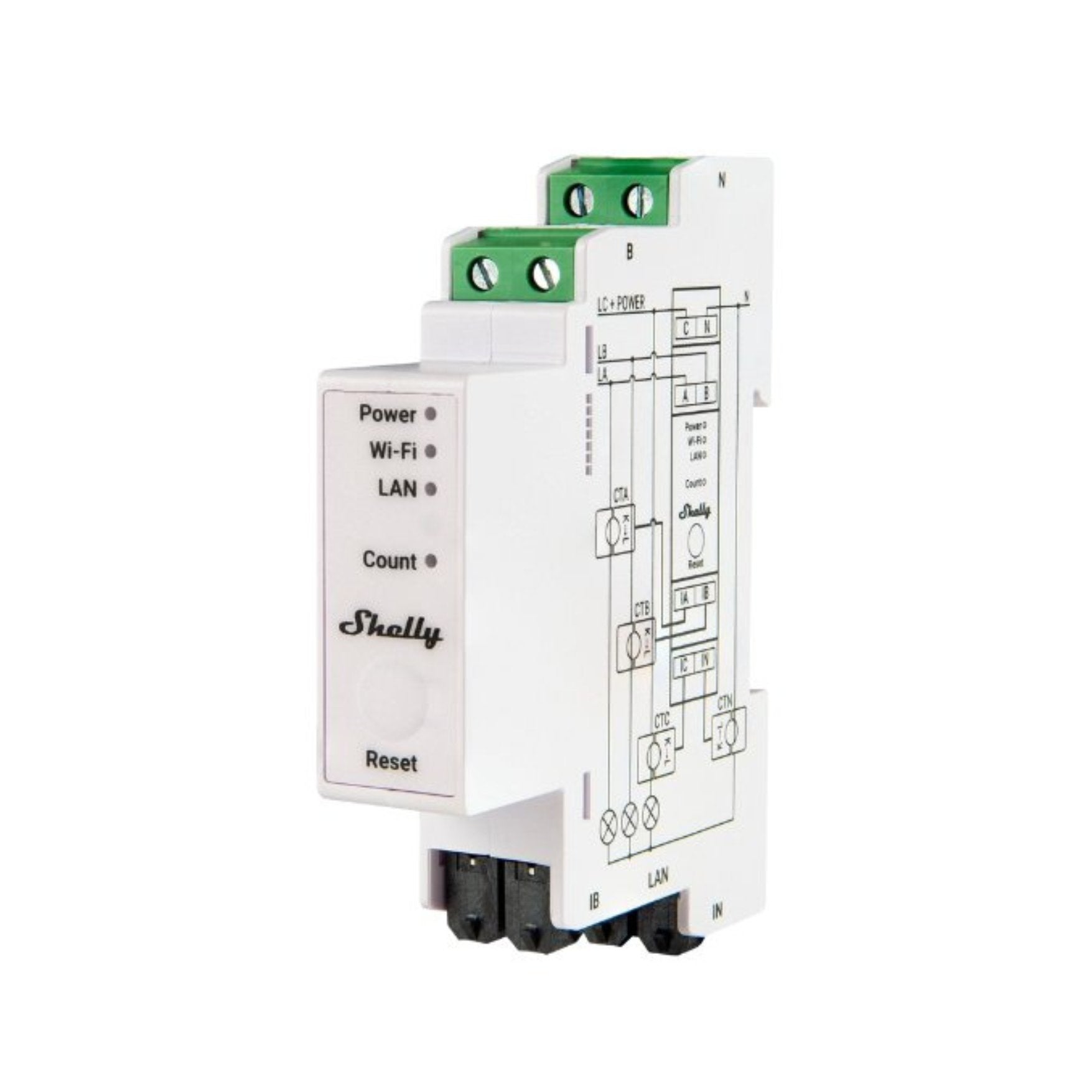 Shelly Pro 3EM 400A DIN-Mountable 3-Phase 400A Energy Meter