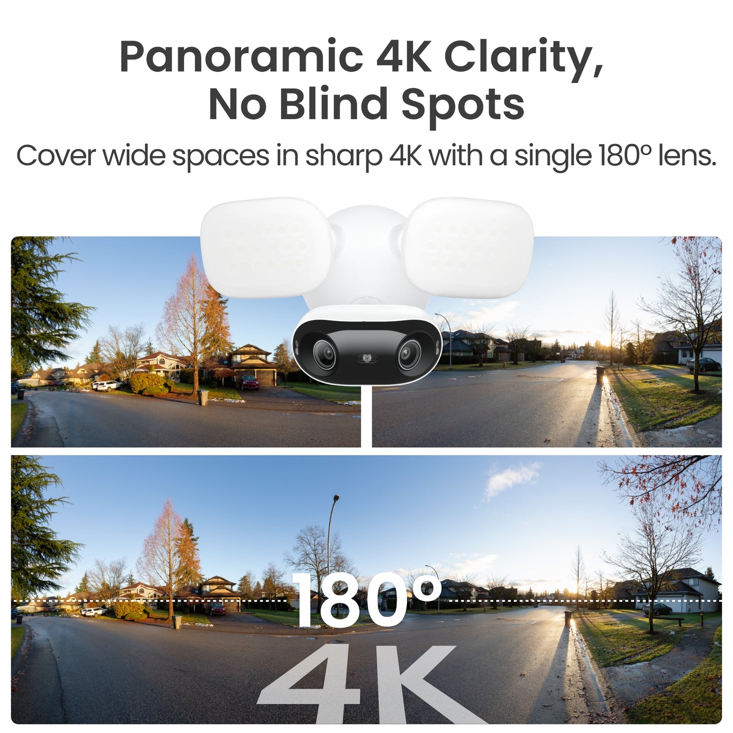 Reolink Floodlight Series 4K 180° Battery WiFi Outdoor Security Camera with 64GB microSD Card