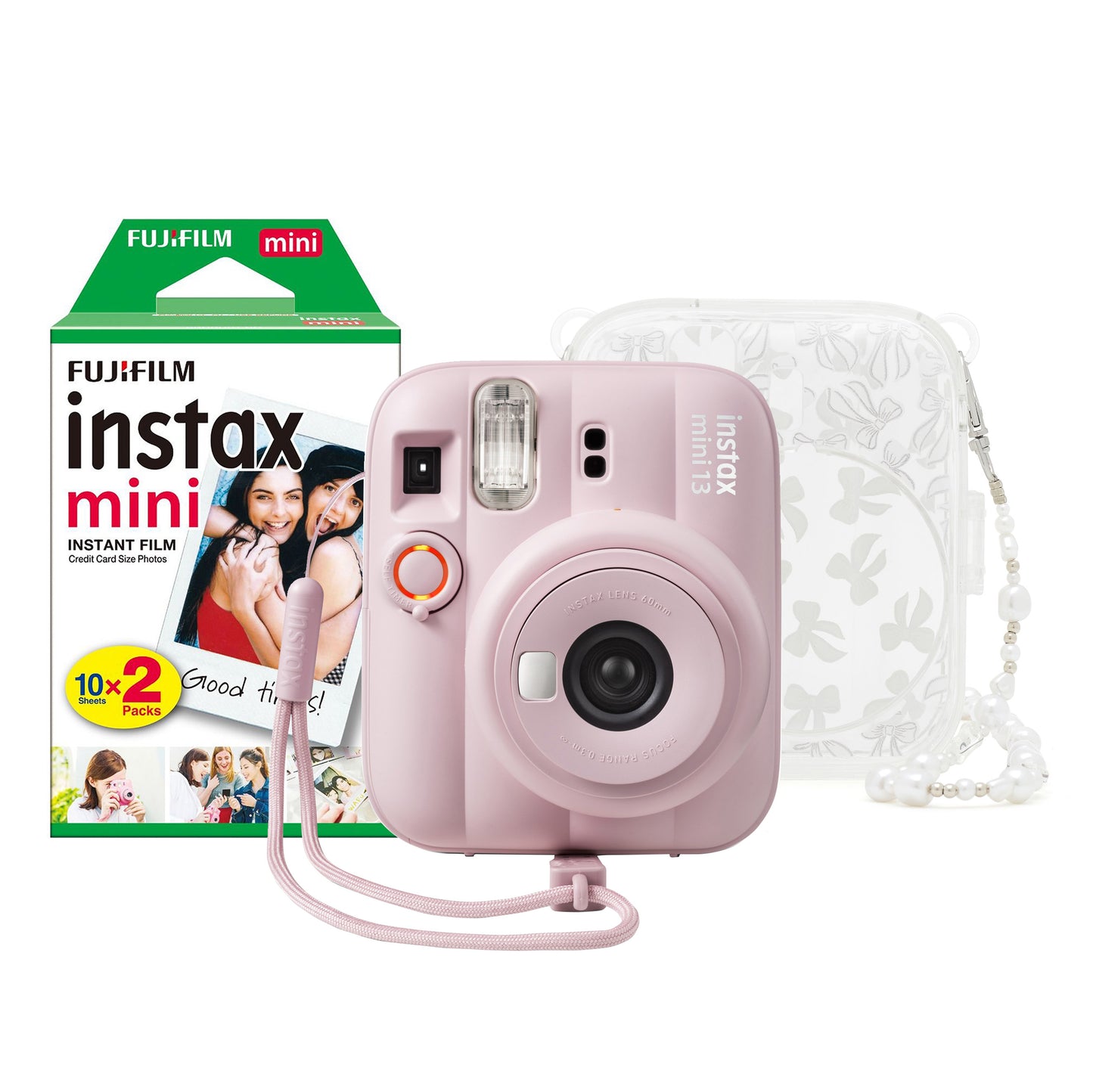 Fujifilm Instax Mini 13 Instant Camera - Candy Pink Camera + 20 Shot Pack + Skinny Dip Case