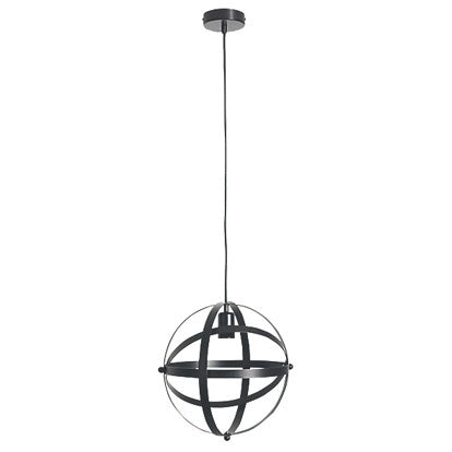 4lite Decorative Globe Cage Lighting Pendant for E27 Large Screw Fit Lamp (Bulb Not Included) - Matte Black - maplin.co.uk