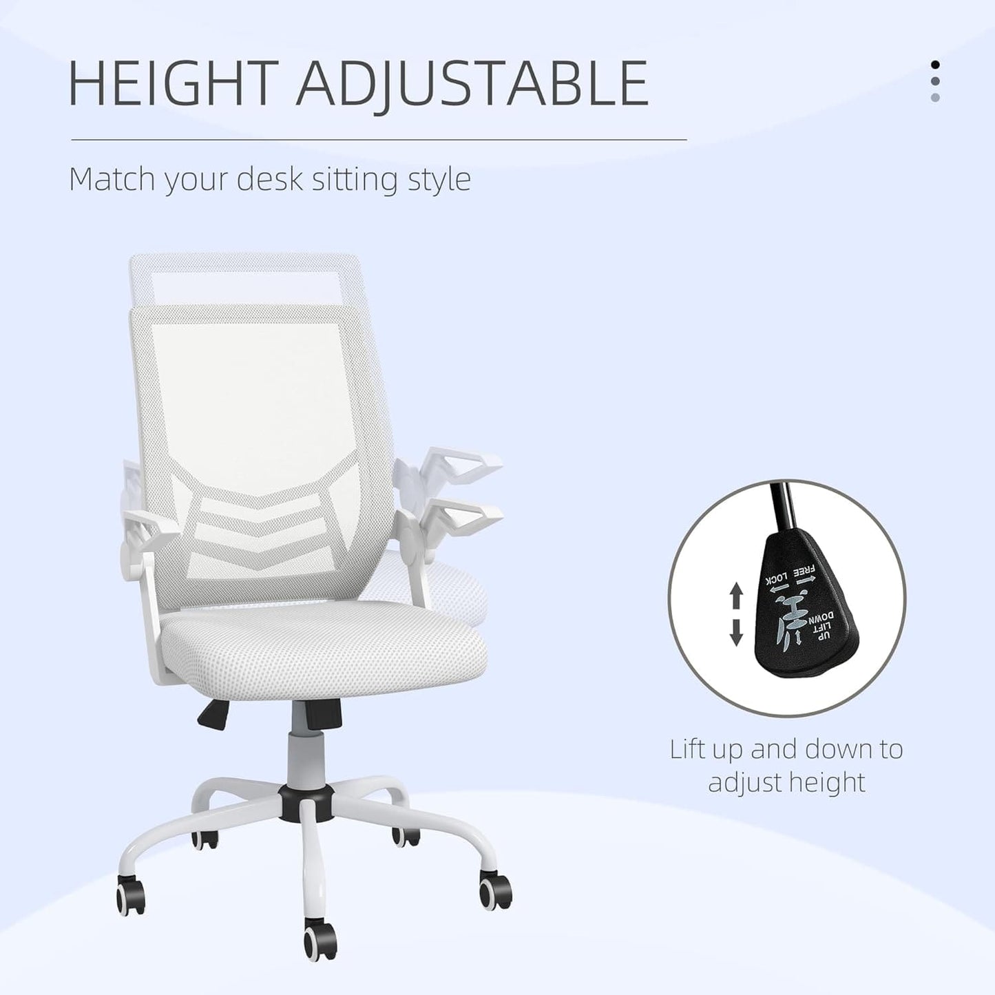 ProperAV Extra Ergonomic Adjustable Office Chair with Flip-up Arm & Lumbar Back Support - maplin.co.uk