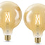 4lite WiZ Connected G125 Globe Filament Amber WiFi LED Smart Bulb - E27 Large Screw Pack of 2