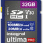Integral 32GB High Speed V30 UHS-I U3 Class 10 SDHC Memory Card - maplin.co.uk