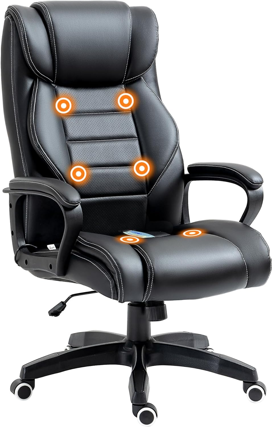 ProperAV Extra Ergonomic High Back Tilting Executive Office Chair with 6-Point Vibration Massage Function - maplin.co.uk