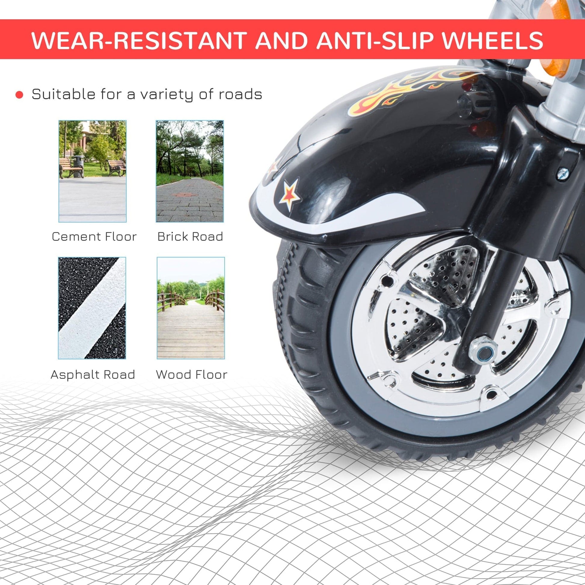 Maplin Plus Kids Electric 6V Battery Operated Ride On Toy Motorbike Scooter Trike - Black